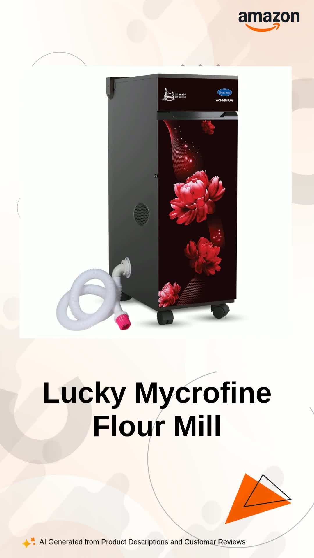 Lucky Mycrofine Wonder Plus Red Rose Aata Chakki FlourMill with